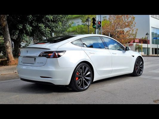 Tesla Model 3 Performance in Hotel Semiramis EV Loader Feature