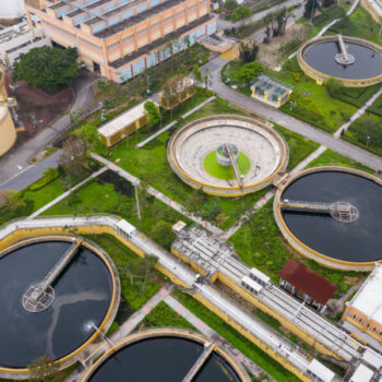 Sha Tin, Hong Kong 17 March 2019: Sewage treatment plant in Hong Kong city