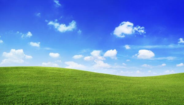 Green hills with blue sky